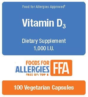 A picture of some food for allergies approved vitamins.
