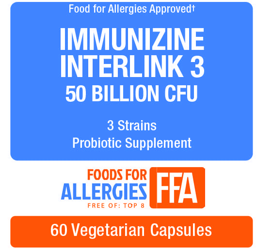 50 Billion CFU IMMUNIZINE INTERLINK 3 Three Strains -- Not cultured on dairy