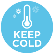 A blue button with a thermometer and the words Ther-biotic® Factor 1.