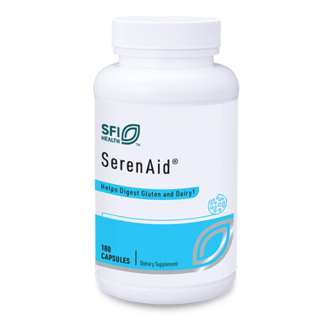 SerenAid supplement bottle for gluten and dairy