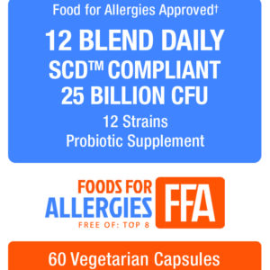Foods for allergies approved 12 BLEND DAILY Probiotic cfu 25 billion cfu.