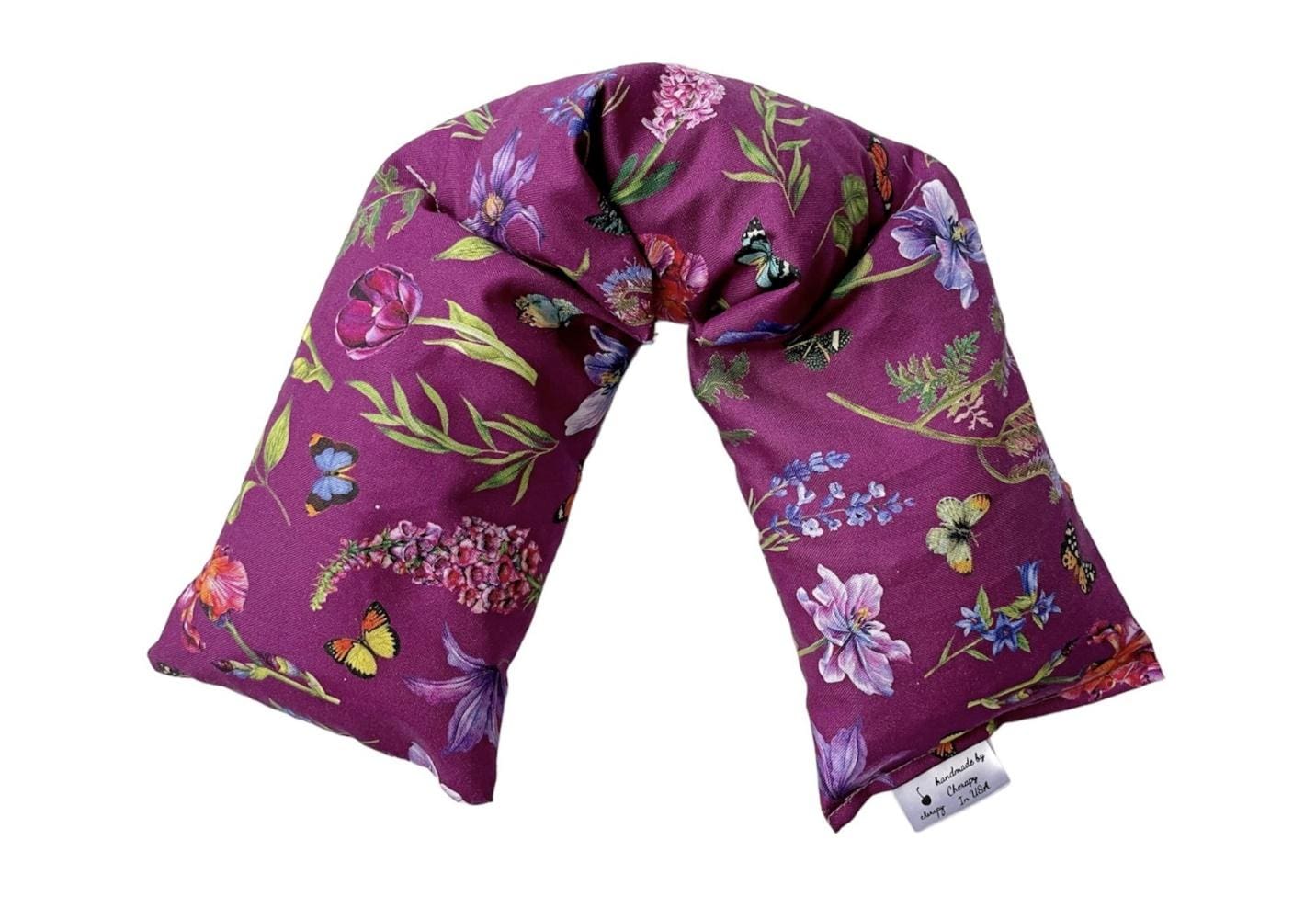 A CHERAPY Wrap Pillow 100 Percent (REGULAR) Cotton – in the Spring Flower Butterfly Design with multicolored flowers and butterflies