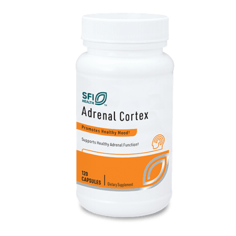 Bottle of SFI Health Adrenal Cortex capsules.