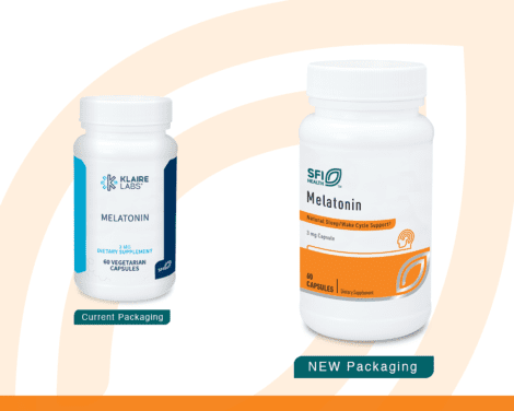 Melatonin supplements in current and new packaging.