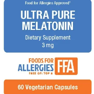Ultra Pure Melatonin dietary supplement packaging.