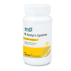 N-Acetyl-L-Cysteine supplement bottle on display.