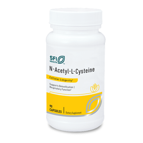 N-Acetyl-L-Cysteine supplement bottle on display.