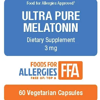 Ultra Pure Melatonin dietary supplement packaging.
